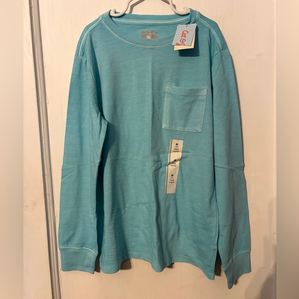 Cat and Jack Kids Long Sleeve Tee - Light Teal